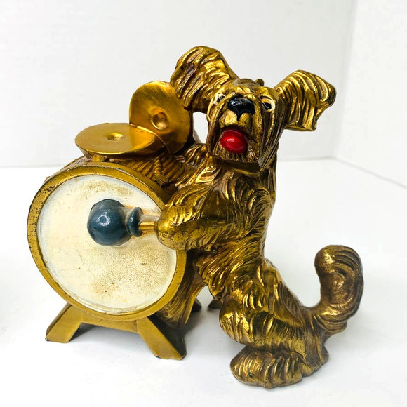 PAIR of Kronheim & Oldenbusch K & O CO. Bronze Musical Terriers Made in USA - Picture 2 of 10